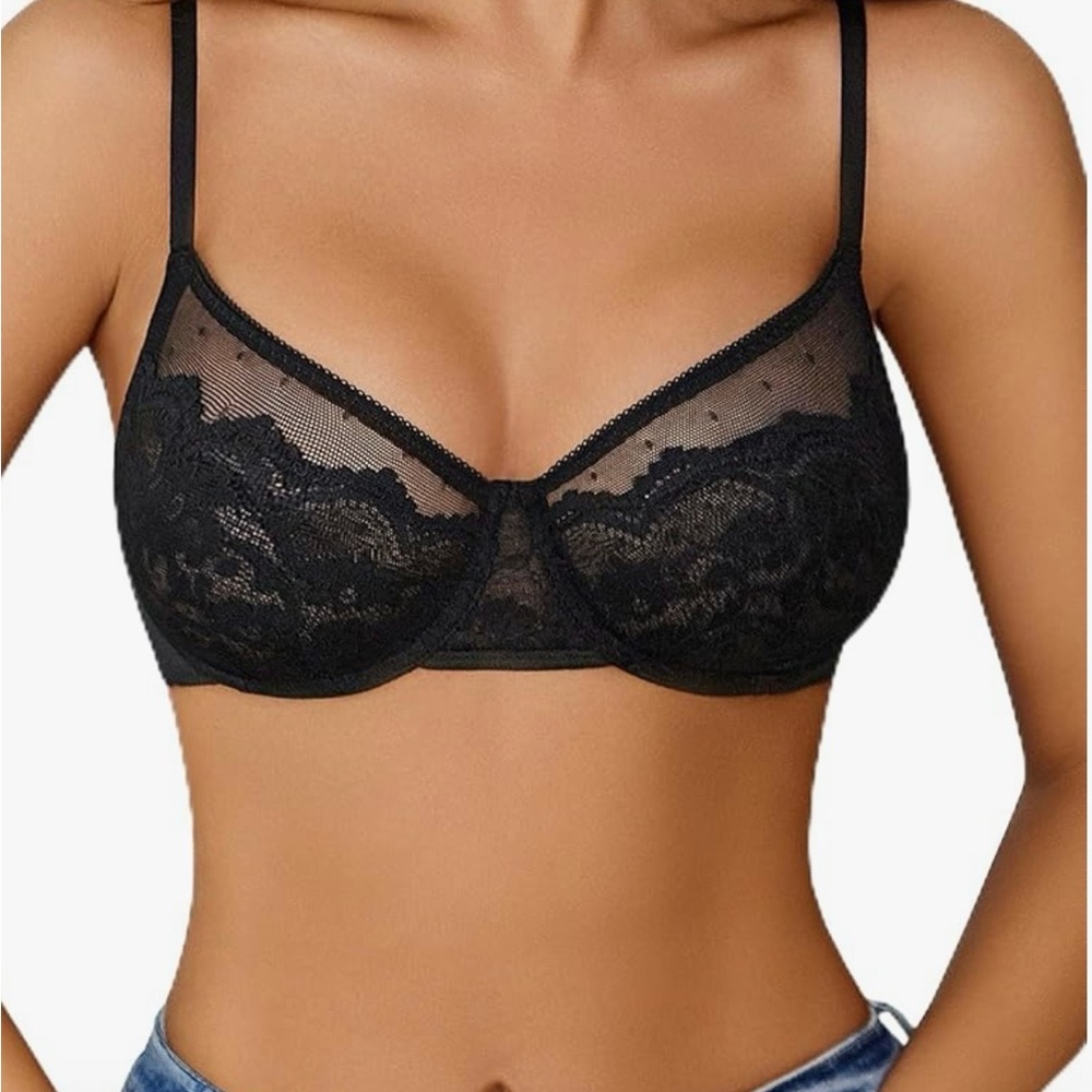 NWT AVIiDLOVE legant Black Lace Bralette